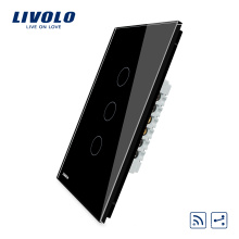 Livolo EE. UU. Power Wall Pantalla táctil Interruptor remoto inalámbrico ligero de 2 vías 2 gang VL-C503SR-12